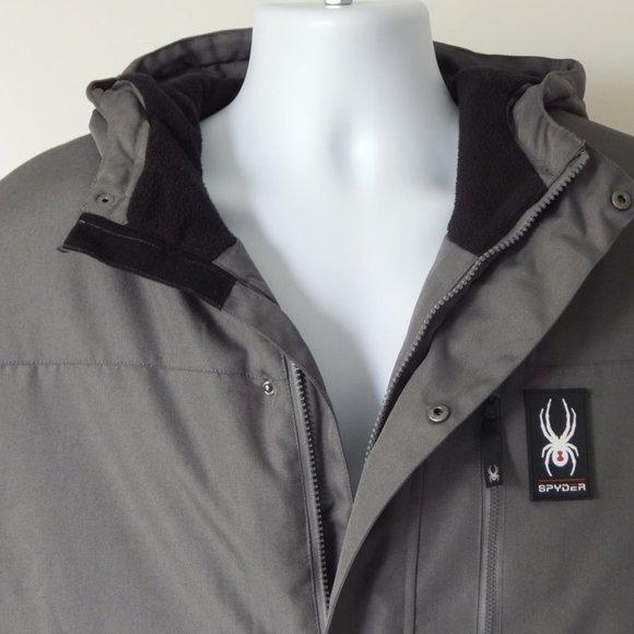 SPYDER POLAR Parka Jacket Waterproof ThermaWEB Insulation Gray Men’s Sz M NWT - Picture 11 of 15